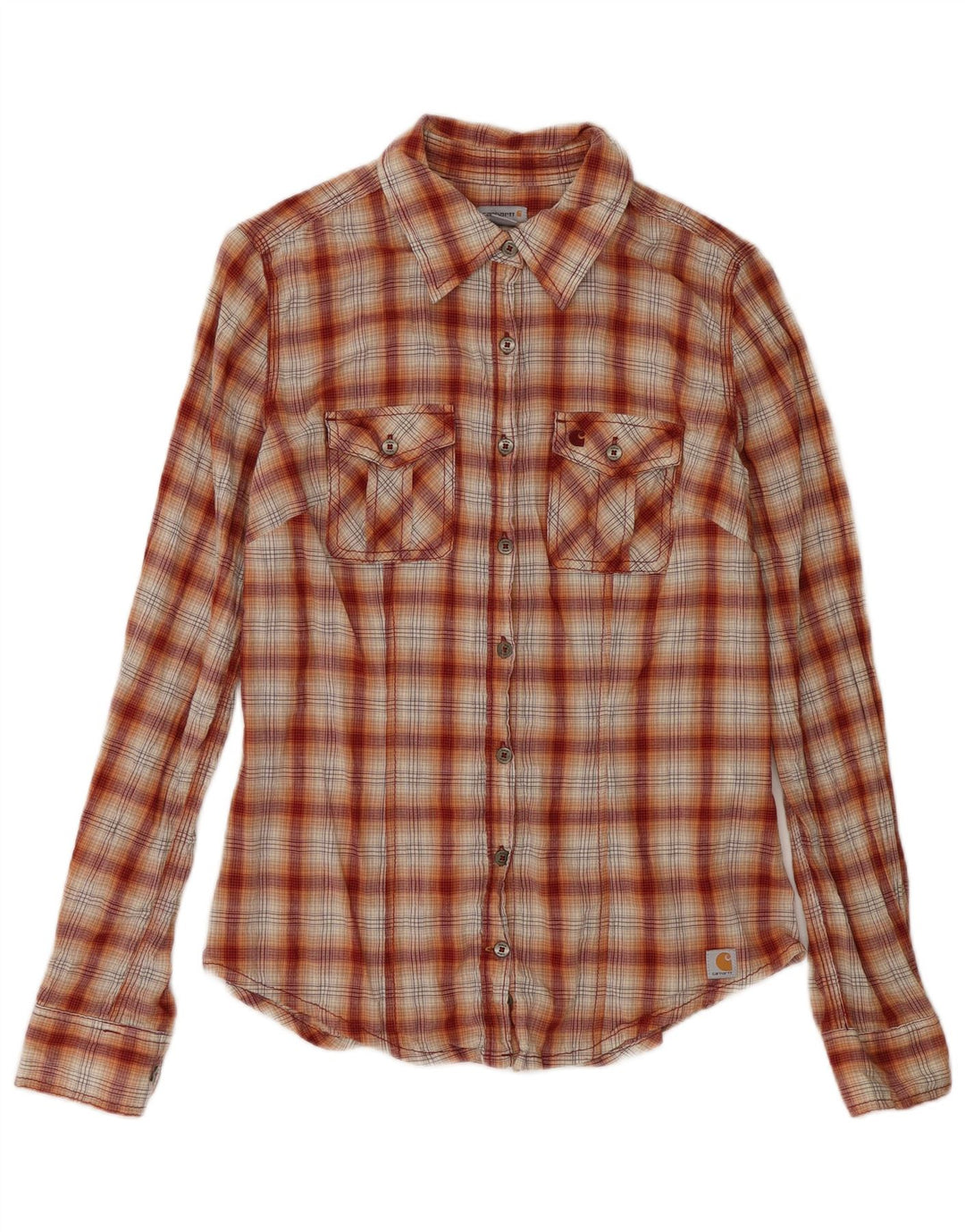 Camicia di flanella da donna Carhartt US 4/6 piccolo cotone a quadri rossi