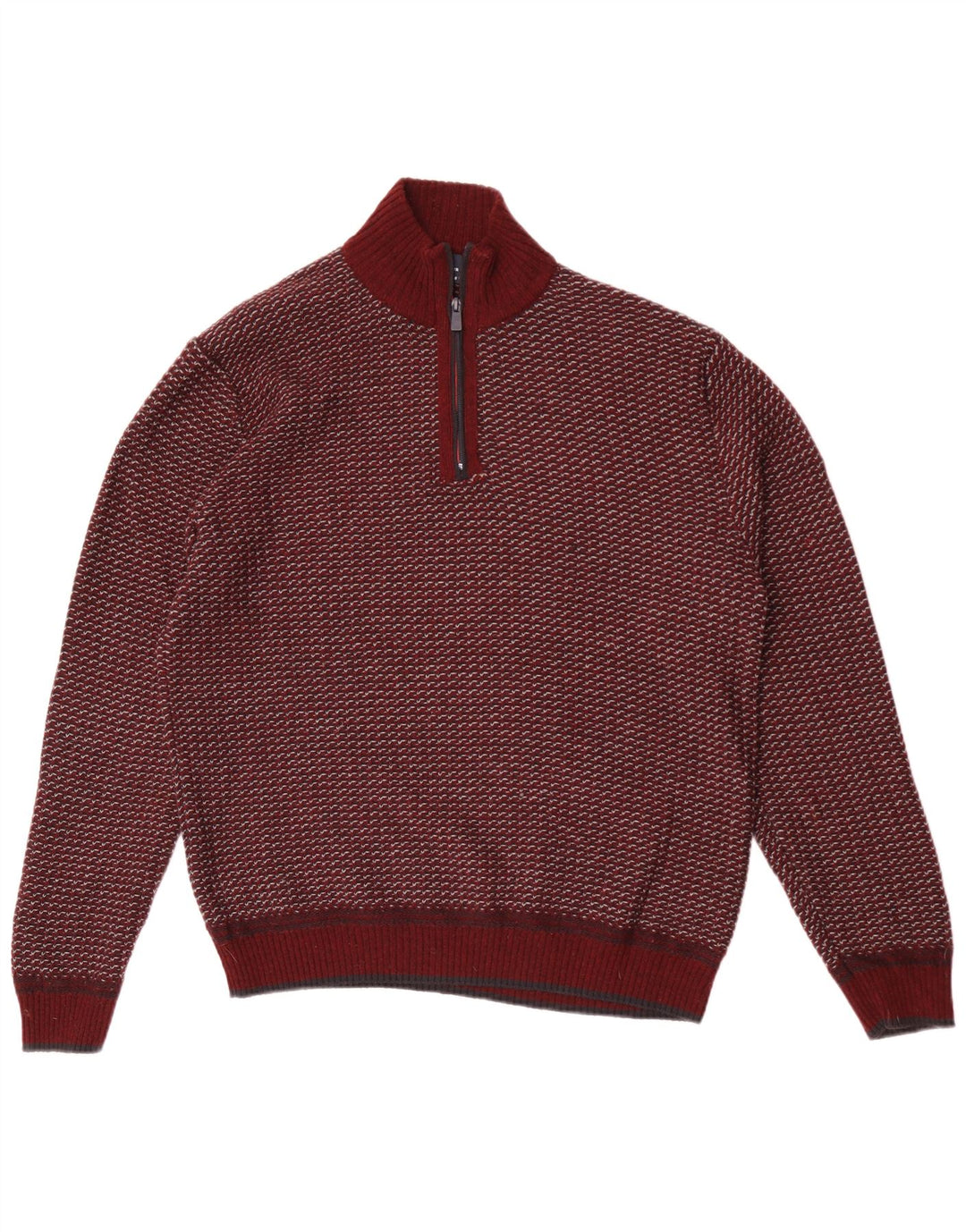 Marks & Spencer maglione da uomo con collo con zip blu Harbour grande bordeaux