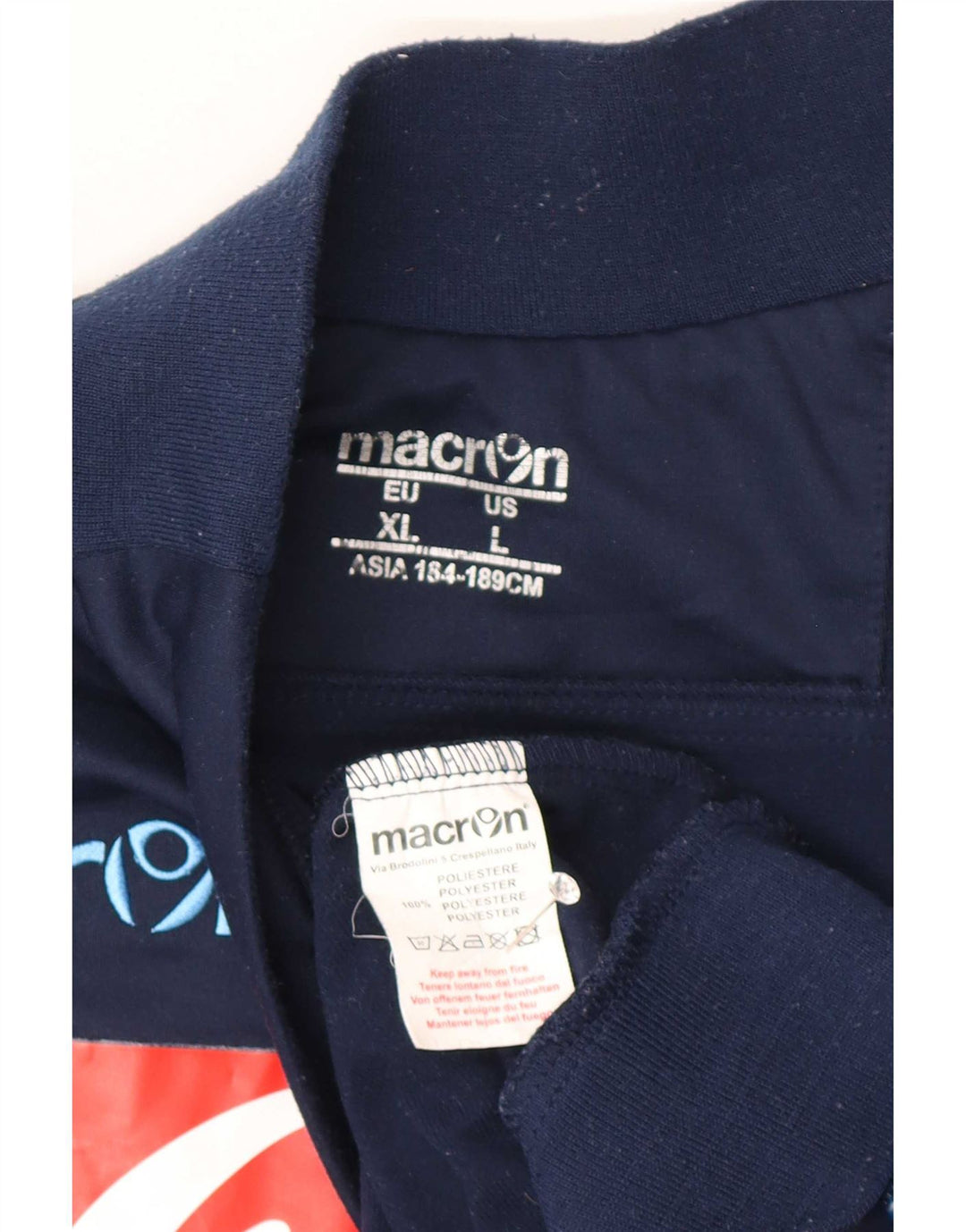 Macron Tuta da uomo con grafica pullover Top Large Blu Navy Colourblock