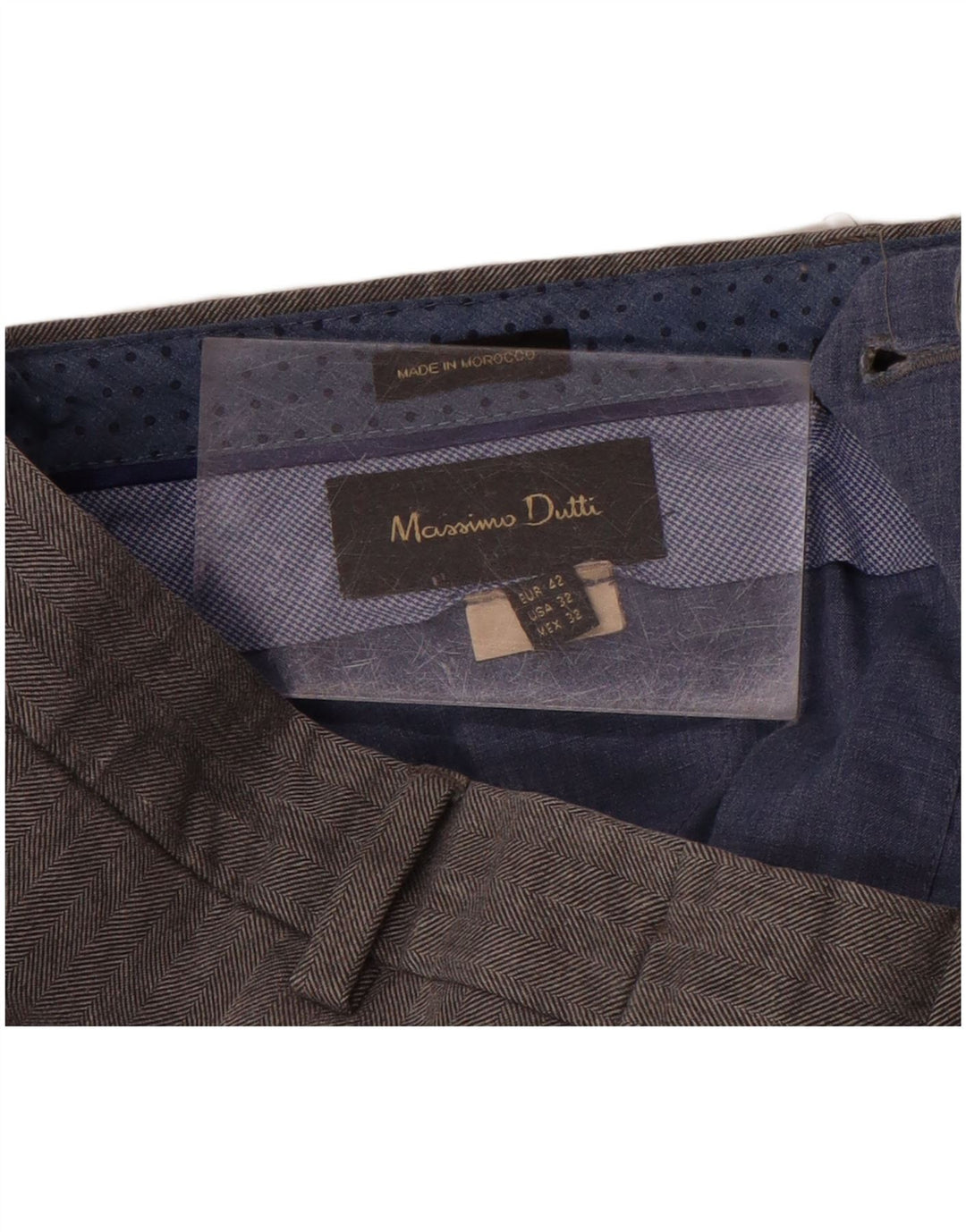 MASSIMO DUTTI Mens Slim Suit Trousers EU 42 Large W32 L32 Grey
