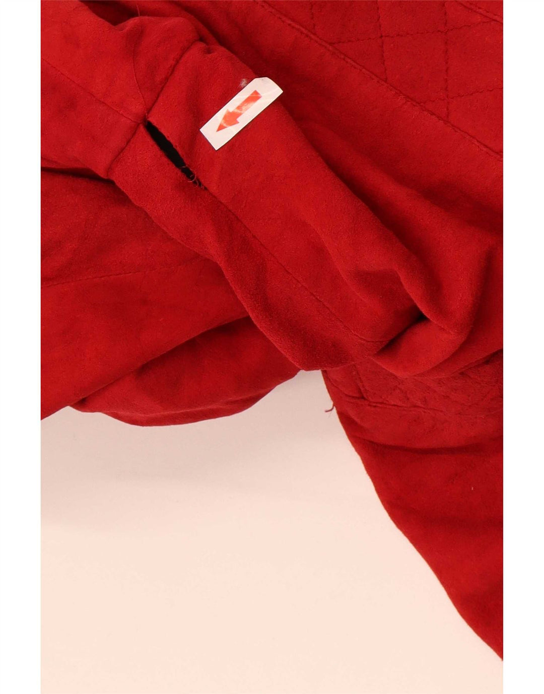 Giacca blazer vintage da donna in pelle scamosciata a 1 bottone UK 12 rossa media