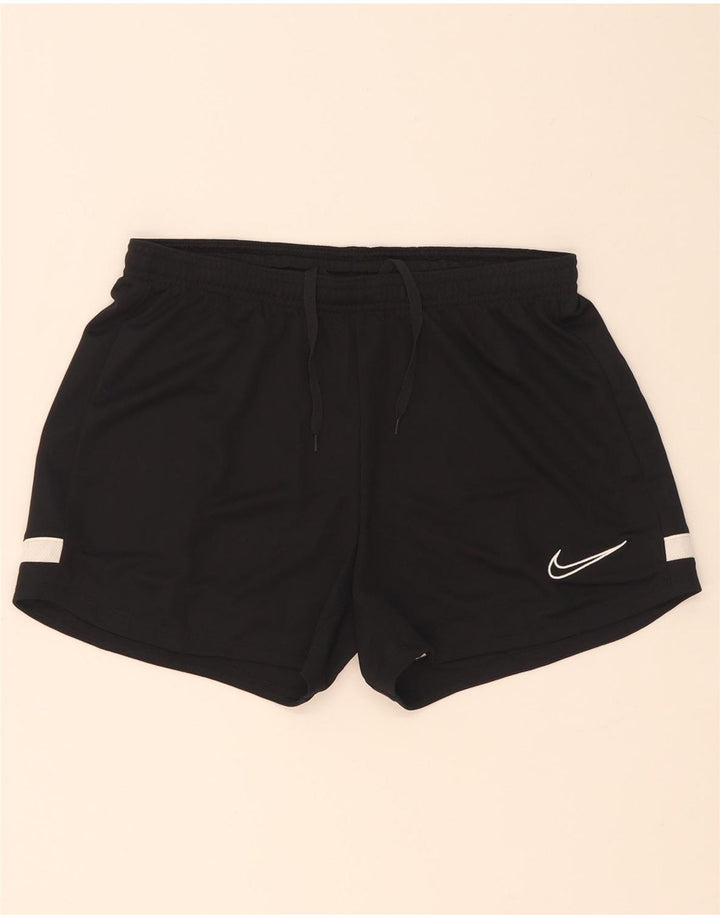 Pantaloncini sportivi Nike Dri Fit da donna UK 12 Medium Nero Colourblock Poliestere