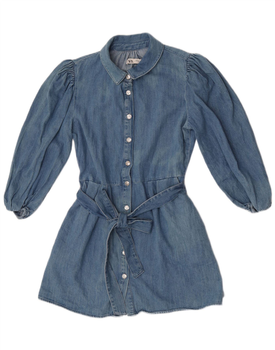 Abito in denim a maniche lunghe da donna Zara UK 12 Blu medio