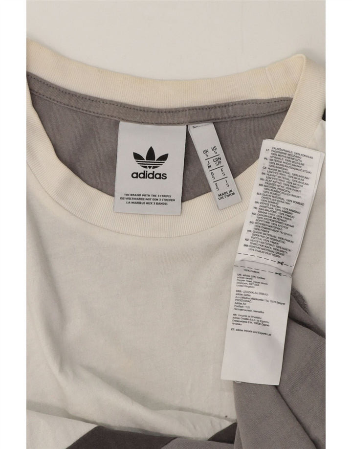 T-shirt Adidas da uomo Top Small in cotone color block grigio