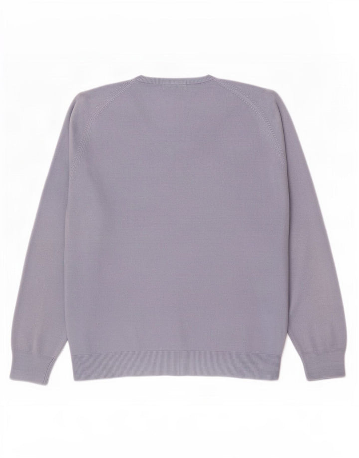 Maglione da uomo Marks & Spencer con scollo a V blu Harbour, acrilico medio