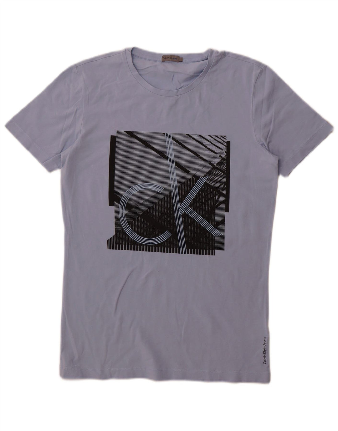 Calvin Klein Jeans T-shirt grafica da uomo Top grande in cotone blu