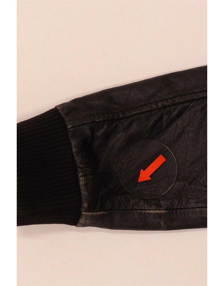 Giacca in pelle da uomo Pull & Bear UK 36 Small Black Colourblock