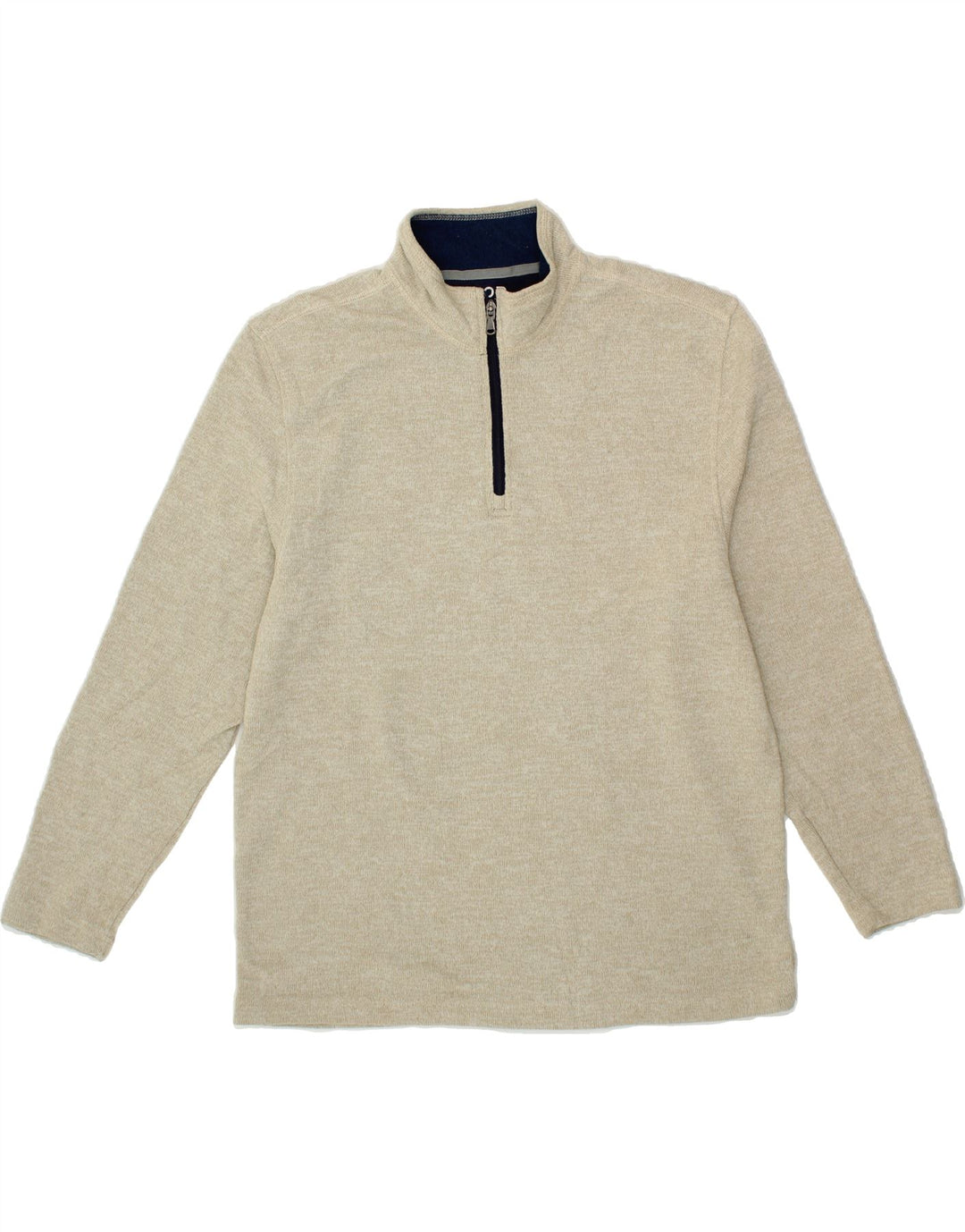 IZOD Mens Zip Neck Sweatshirt Jumper Large Beige Flecked Vintage Izod and Second-Hand Izod from Messina Hembry 