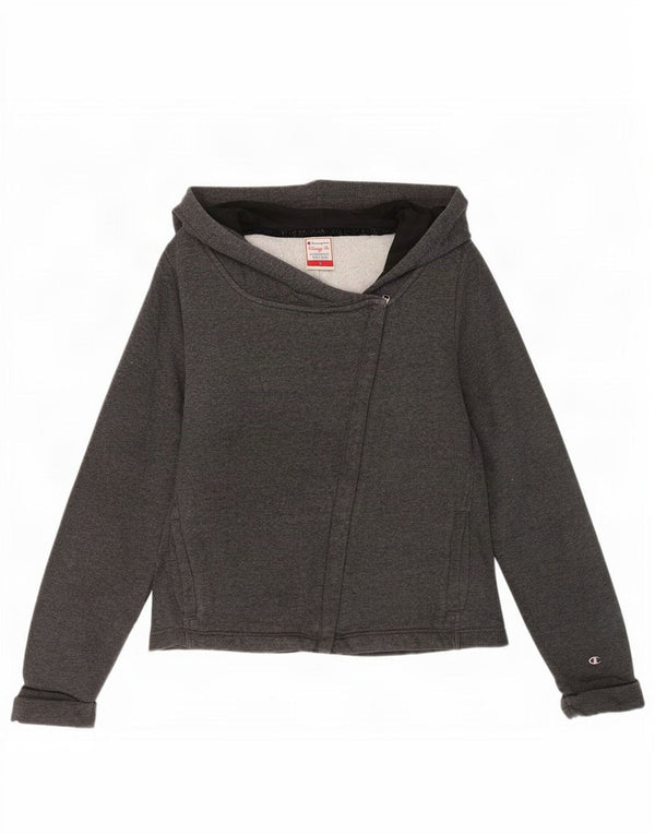 Maglione con cappuccio e zip Champion da donna Heritage Fit UK 10 piccolo cotone grigio
