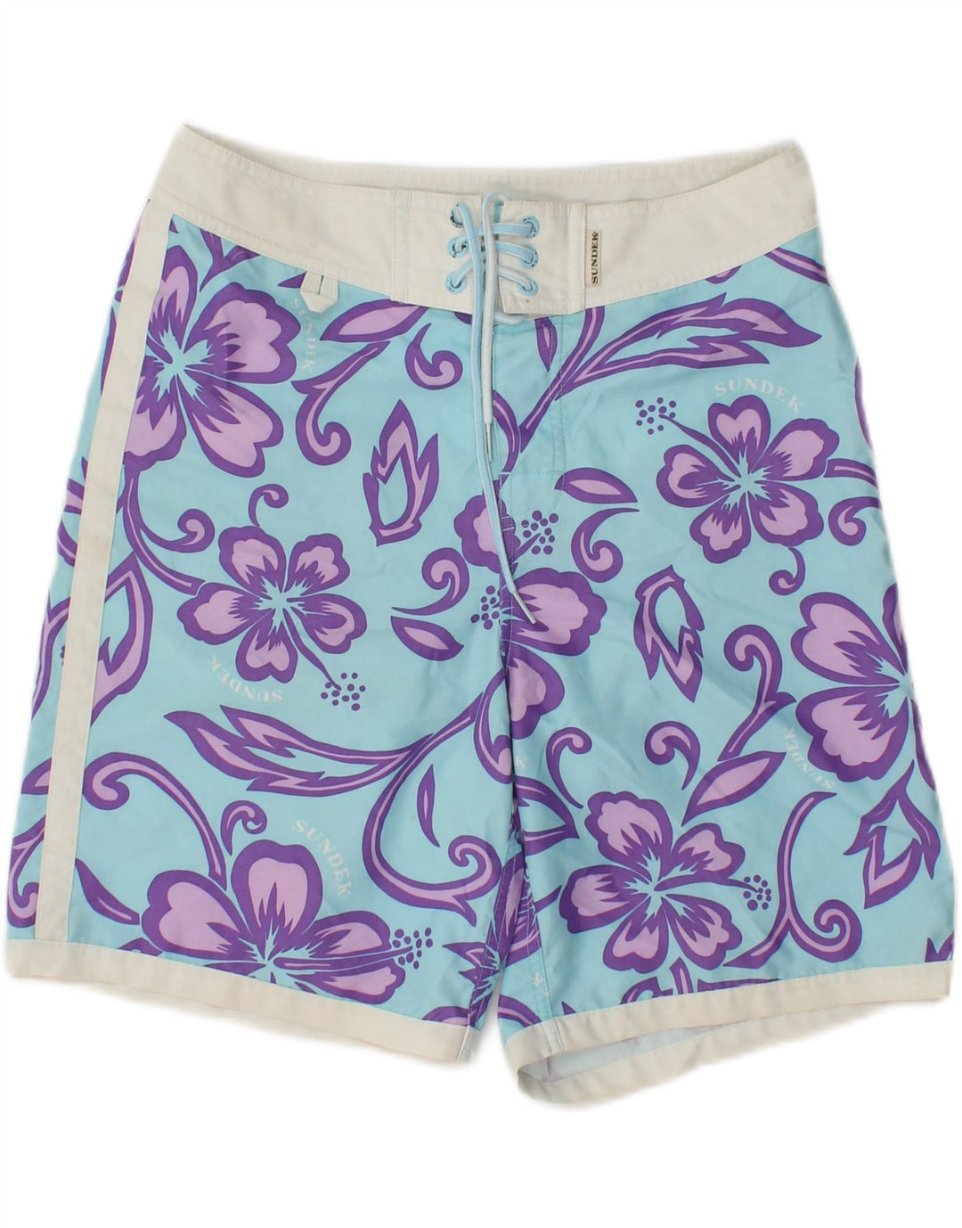 SUNDEK Mens Swimming Shorts Small  Blue Floral
