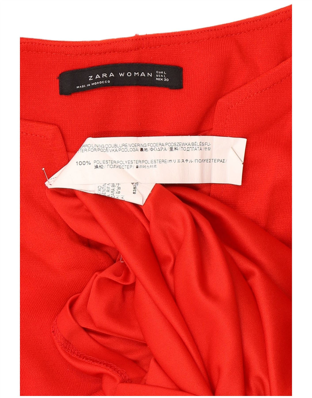 Abito a tunica con maniche a 3/4 da donna Zara UK 16 grande rosso in poliestere