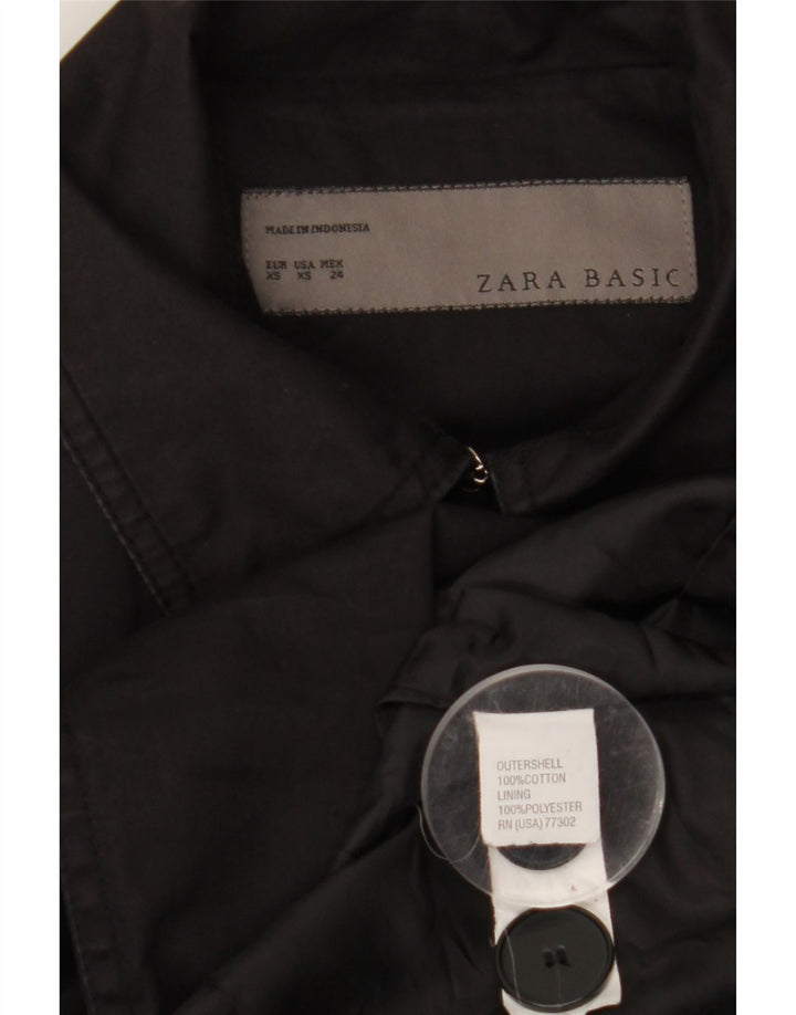 Trench da Donna ZARA UK 6 XS Nero Cotone