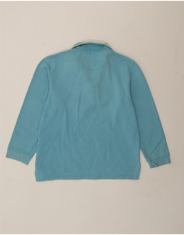 Boden Donna Felpa con Collo con Zip Maglione UK 14 Cotone Blu Medio
