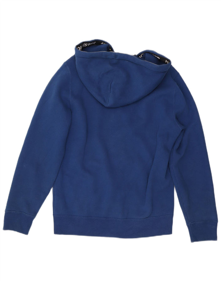 Maglione con cappuccio e zip da uomo HOLLISTER in cotone blu medio