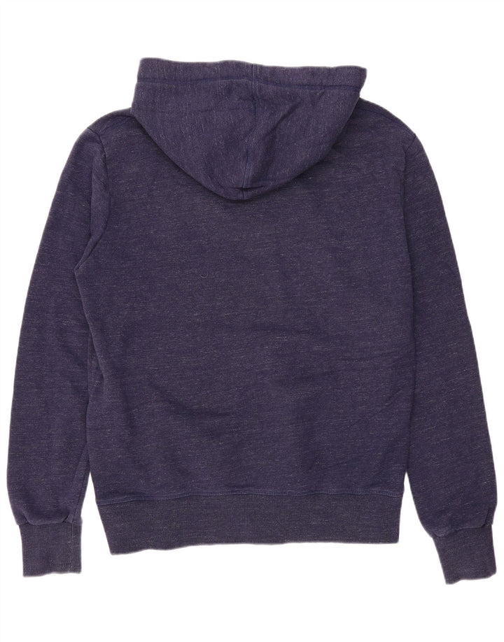 Felpa con cappuccio grafica da uomo SUPERDRY XL in cotone screziato blu navy