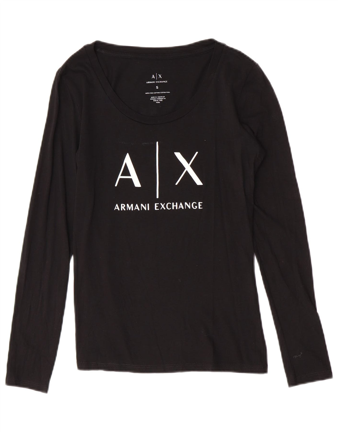 Top grafico da donna Armani Exchange UK 8 piccolo logo nero