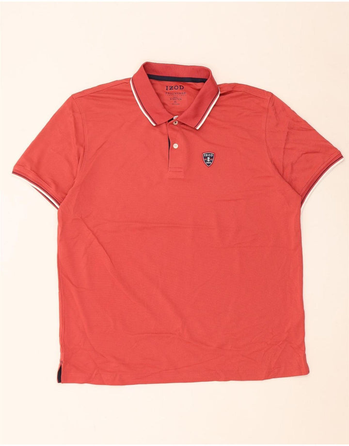 Polo elasticizzata da uomo Izod XL rossa in poliestere
