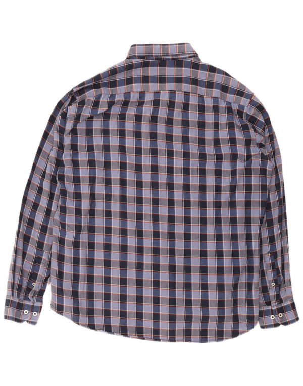 Camicia da uomo in flanella Carrera 2XL in cotone a quadri blu
