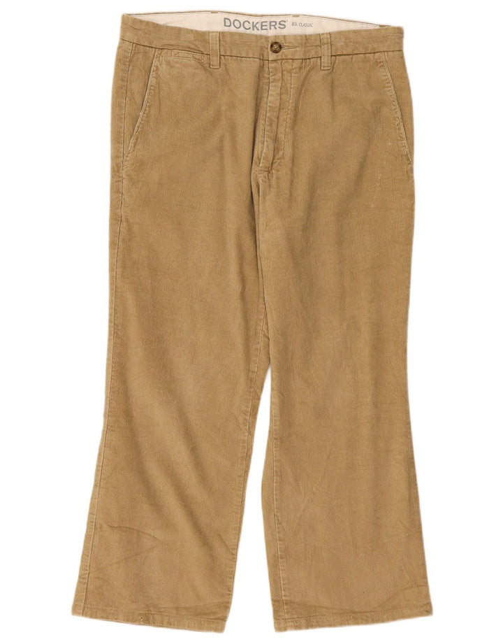 Pantaloni da uomo in velluto a coste bootcut Dockers W34 L26 Beige