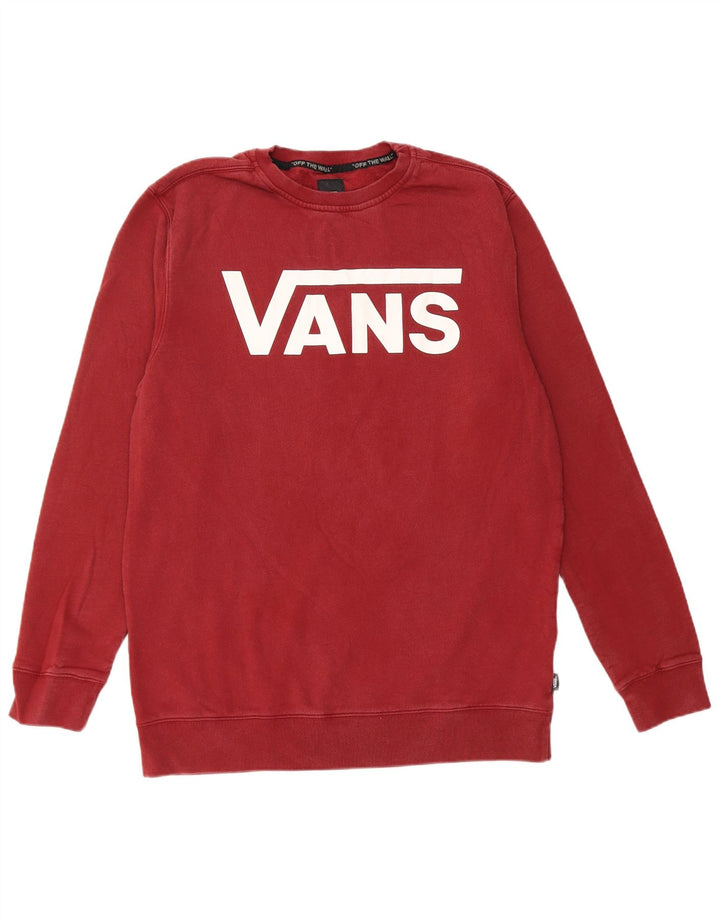 Felpa grafica da uomo VANS Maglione grande rosso in cotone