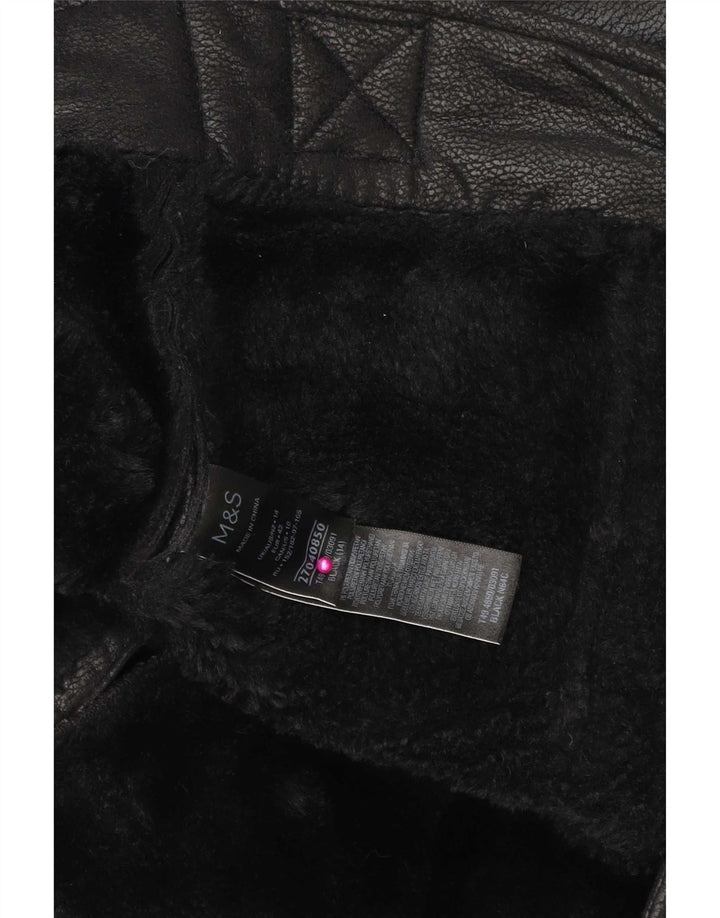 Giacca Sherpa da donna Marks & Spencer UK 14 Large in polietilene nero