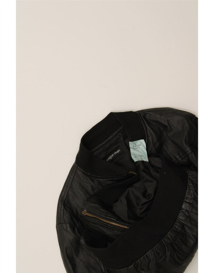 XAGON Mens Leather Jacket UK 34 XS Black Leather Vintage Xagon and Second-Hand Xagon from Messina Hembry 