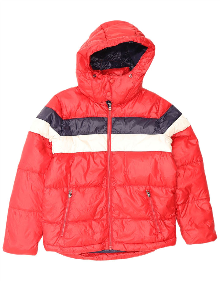 Giacca imbottita con cappuccio da donna CANADIENS UK 14 Medium Red Colourblock