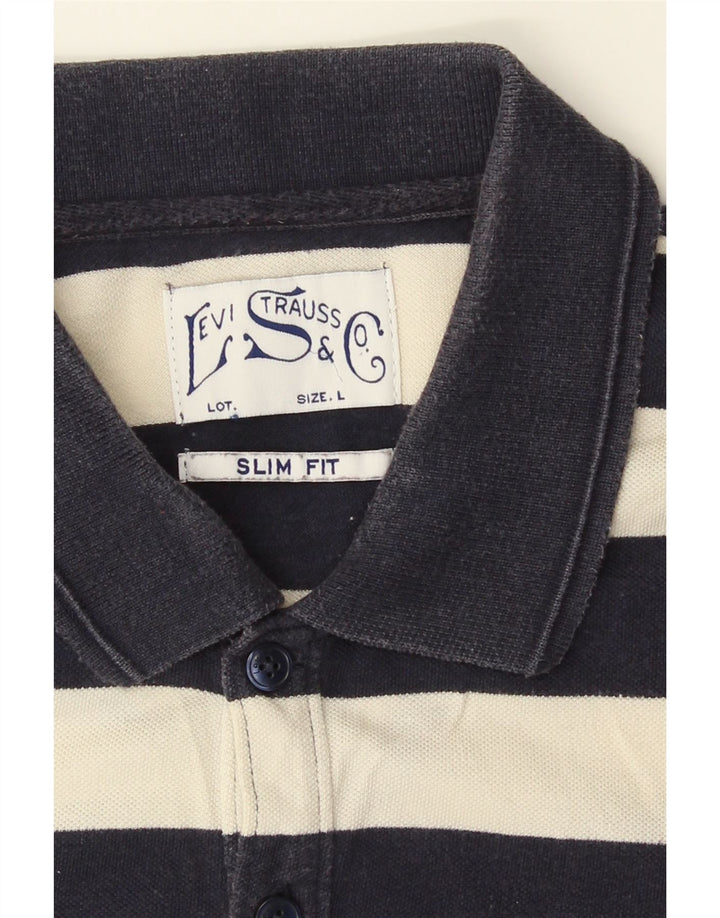 Polo Levi's da uomo slim fit, grande, a righe blu navy