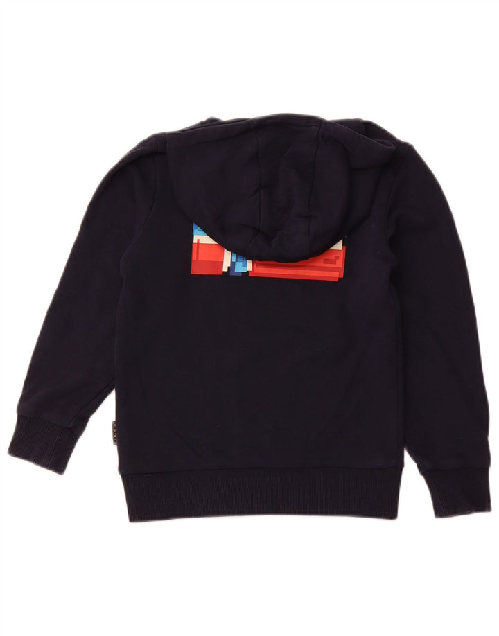 Maglione con cappuccio grafico per ragazzi NAPAPIJRI 7-8 anni in cotone blu navy