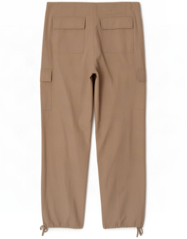 French Connection Mens Straight Casual Trousers Large W36 L32 Beige Linen