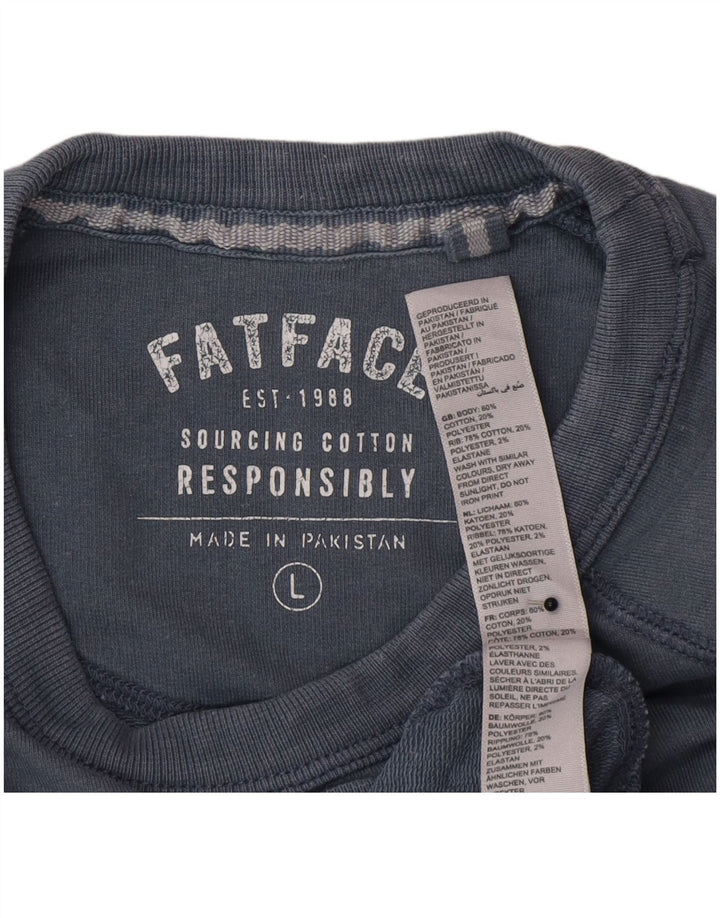 Felpa grafica da uomo Fat Face Maglione grande cotone blu