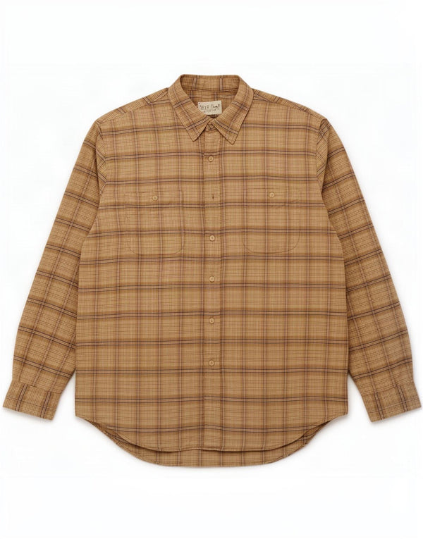 Camicia in flanella da uomo Eddie Bauer 2XL in cotone a quadri beige