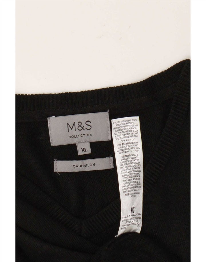 Maglione maglione con scollo a V da uomo Marks & Spencer XL acrilico nero