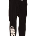 Leggings grafici Nike Dri Fit Crop da donna UK 12 poliestere nero medio