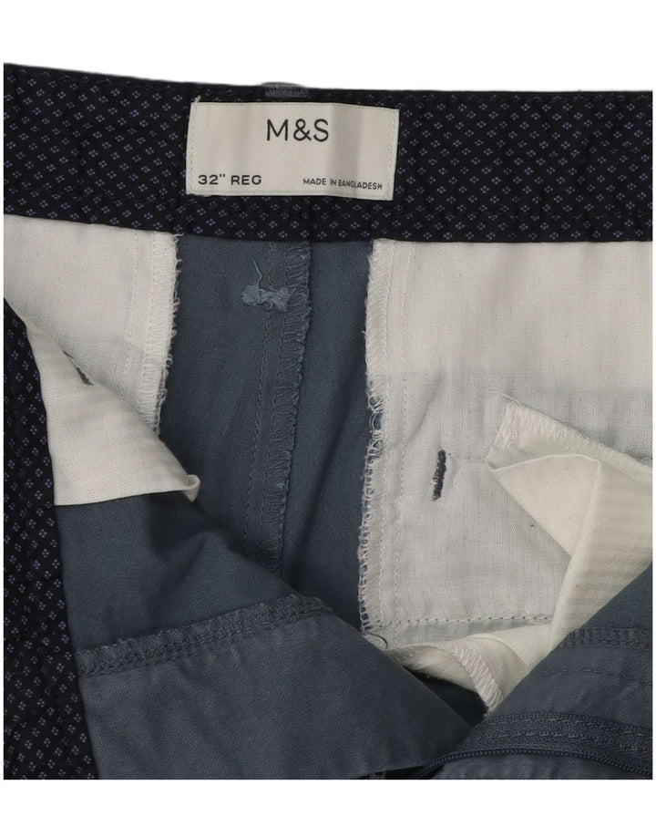 Pantaloncini chino da uomo Marks & Spencer W32 cotone blu medio
