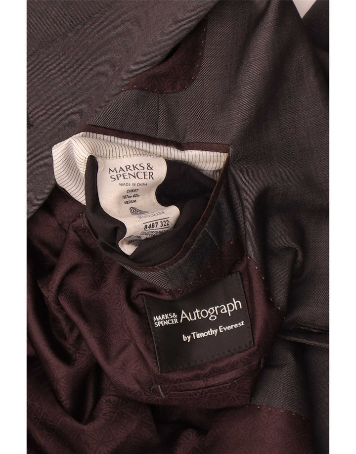 Giacca blazer a 2 bottoni Autograph da uomo Marks & Spencer UK 42 Large in lana grigia