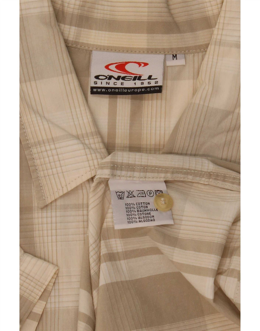 Camicia a maniche corte da uomo O'Neill in cotone a quadri beige medio