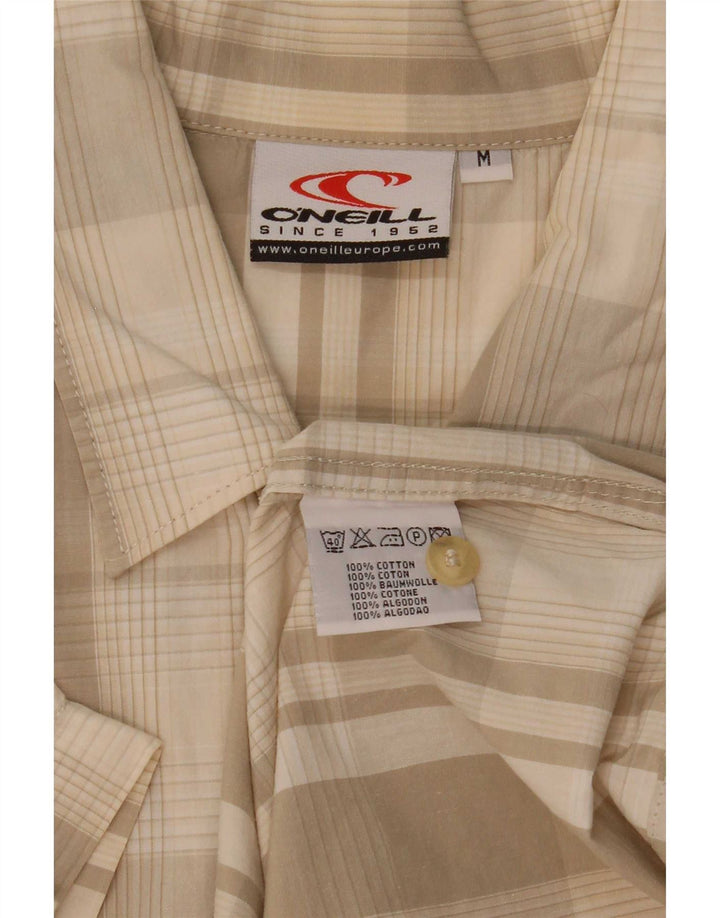 Camicia a maniche corte da uomo O'Neill in cotone a quadri beige medio