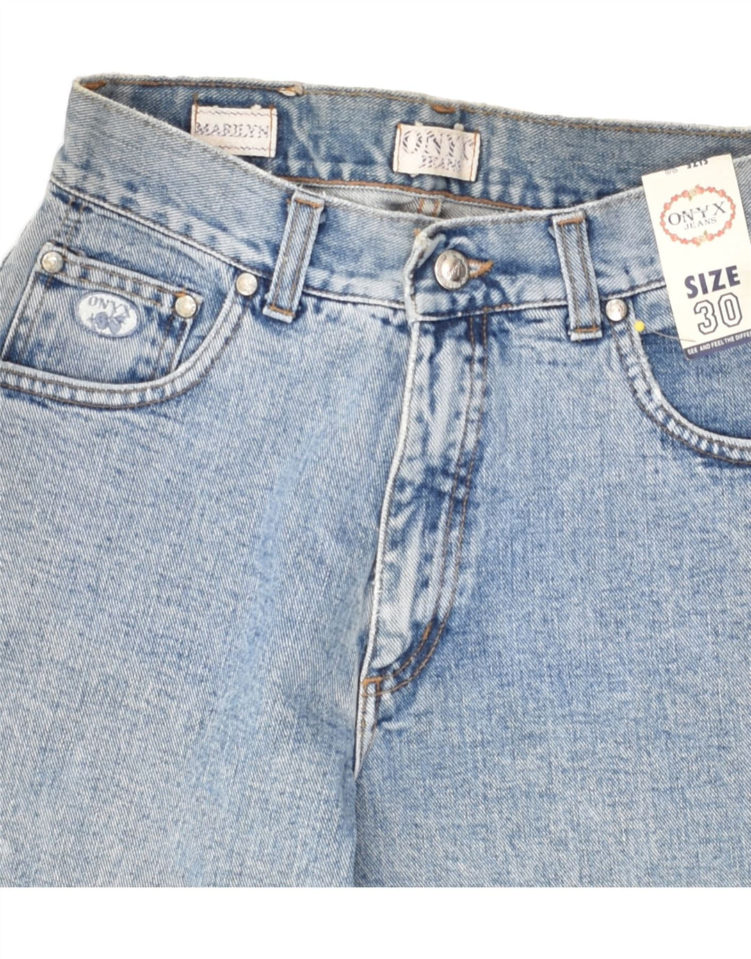 ONYX Womens Tapered Jeans W30 31  Blue Cotton | Vintage Onyx | Thrift | Second-Hand Onyx | Used Clothing | Messina Hembry 