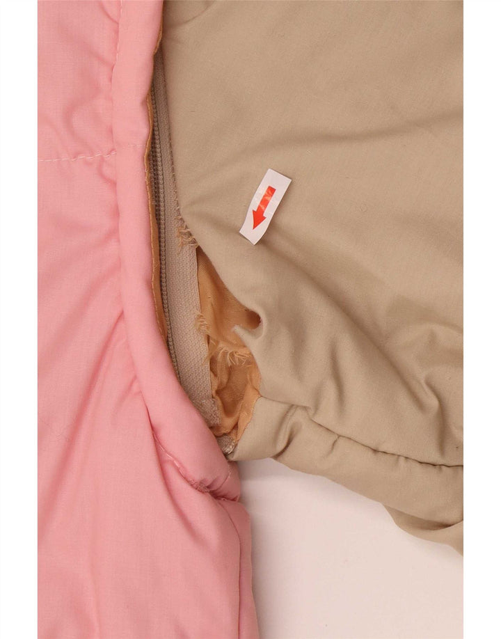 Giacca imbottita vintage da uomo IT 48 in cotone color block rosa medio