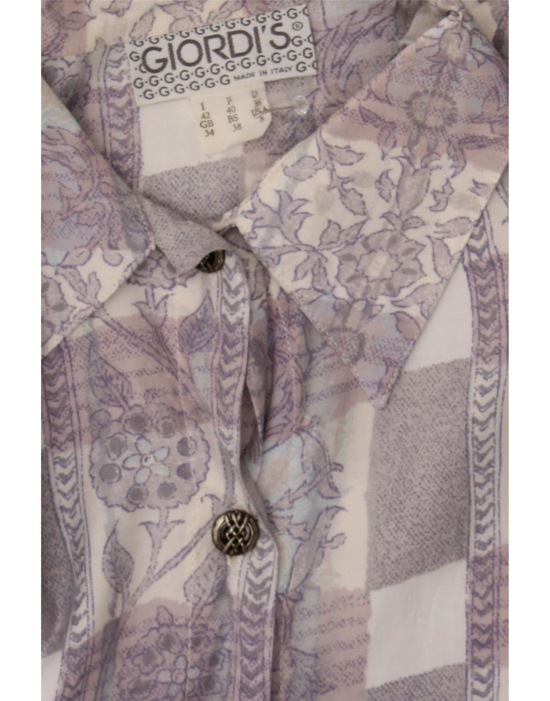 GIORDI'S Womens Shirt IT 42 Medium Multicoloured Patchwork Vintage Giordi's and Second-Hand Giordi's from Messina Hembry 