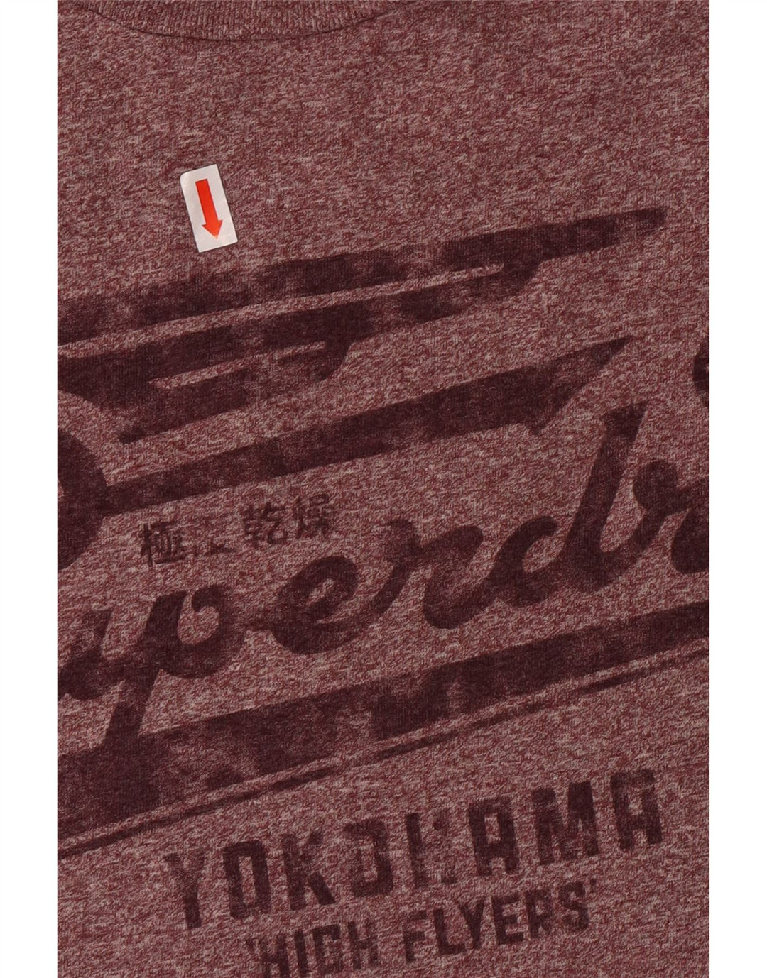 T-shirt grafica da donna Superdry Top grande in cotone chiazzato marrone