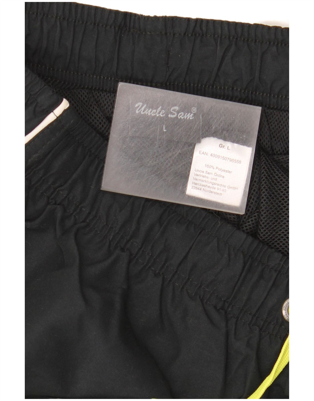 Pantaloni da tuta con grafica da uomo Zio Sam, grandi, in poliestere nero