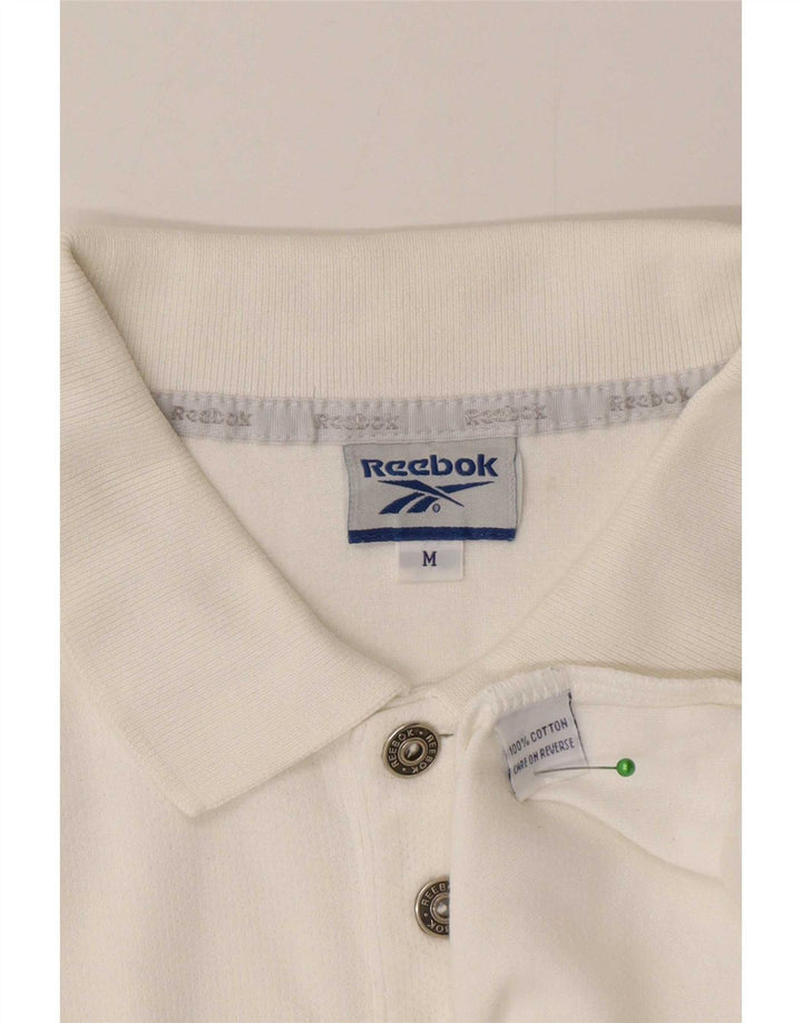 Polo Reebok da uomo in cotone bianco medio