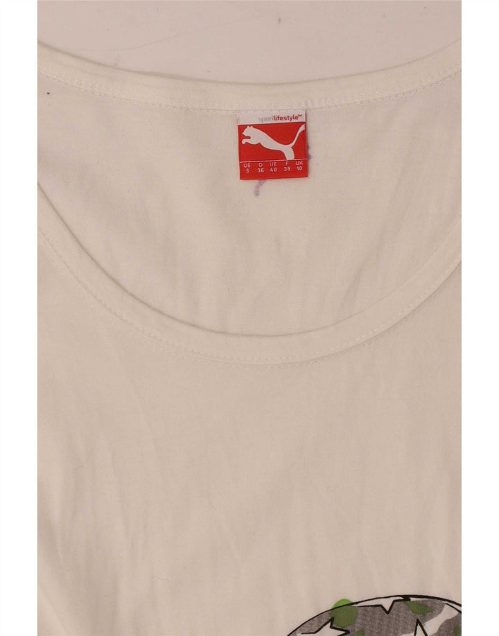T-shirt grafica regolare da donna Puma UK 10 piccola bianca