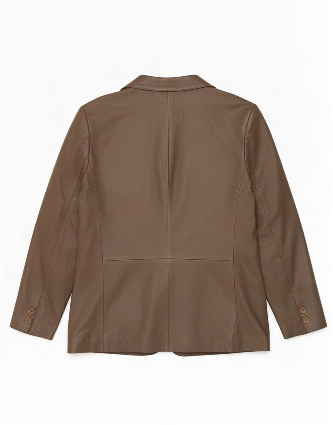 Giacca blazer in pelle doppiopetto vintage da donna IT 50 XL Marrone