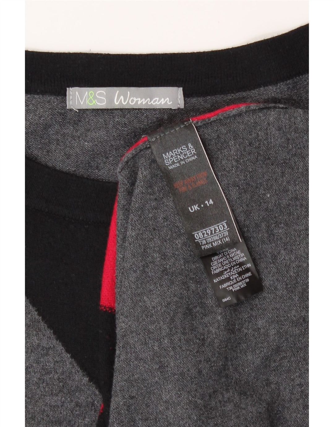 Abito maglione da donna Marks & Spencer UK 14 Blocco colore grigio medio
