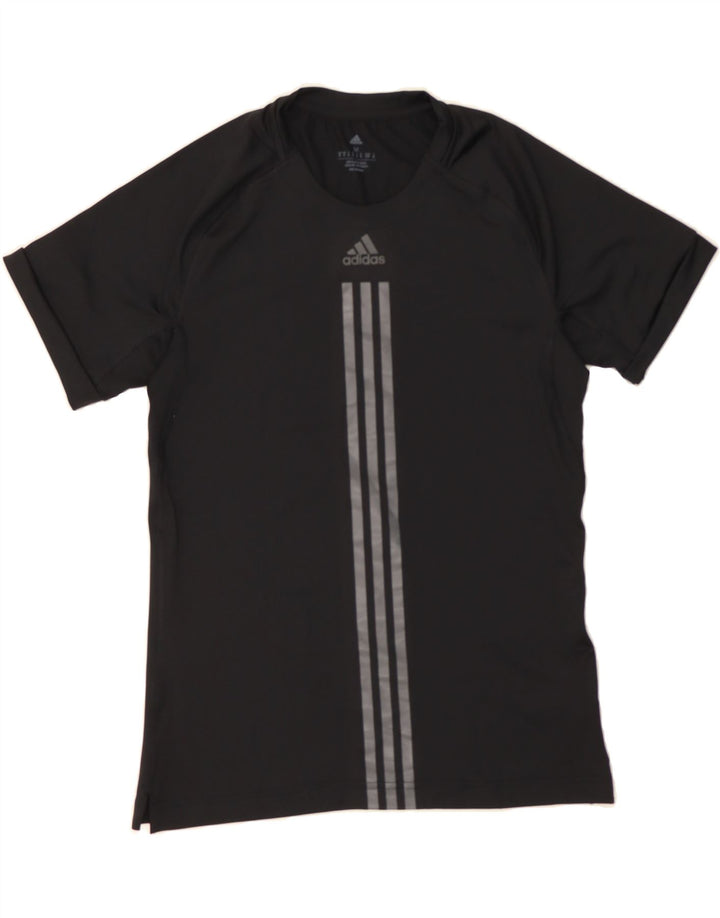 ADIDAS Mens T-Shirt Top Medium Black Polyester Vintage Adidas and Second-Hand Adidas from Messina Hembry 