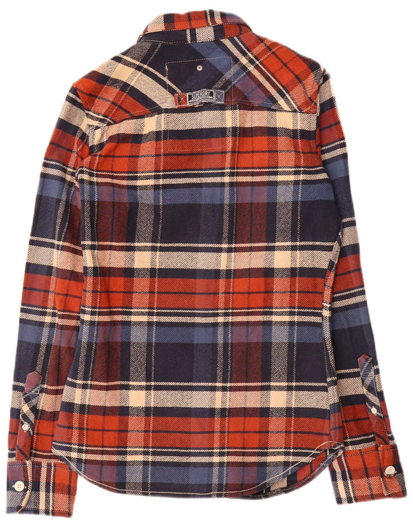 Camicia da uomo in flanella Superdry a quadri piccoli in cotone multicolore