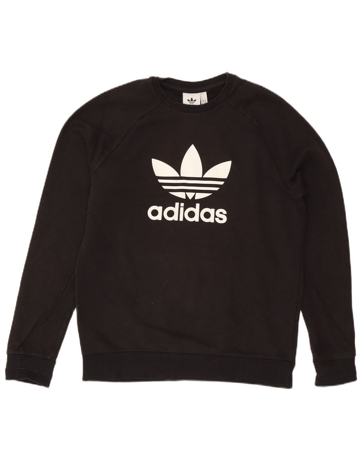 Felpa grafica da uomo Adidas Felpa media in cotone nero